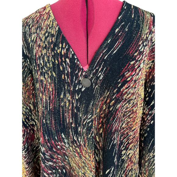 Coldwater Creek‎ Size XL Vintage Y2K Artsy One Button Fire Cardigan Blouse - Picture 6 of 8